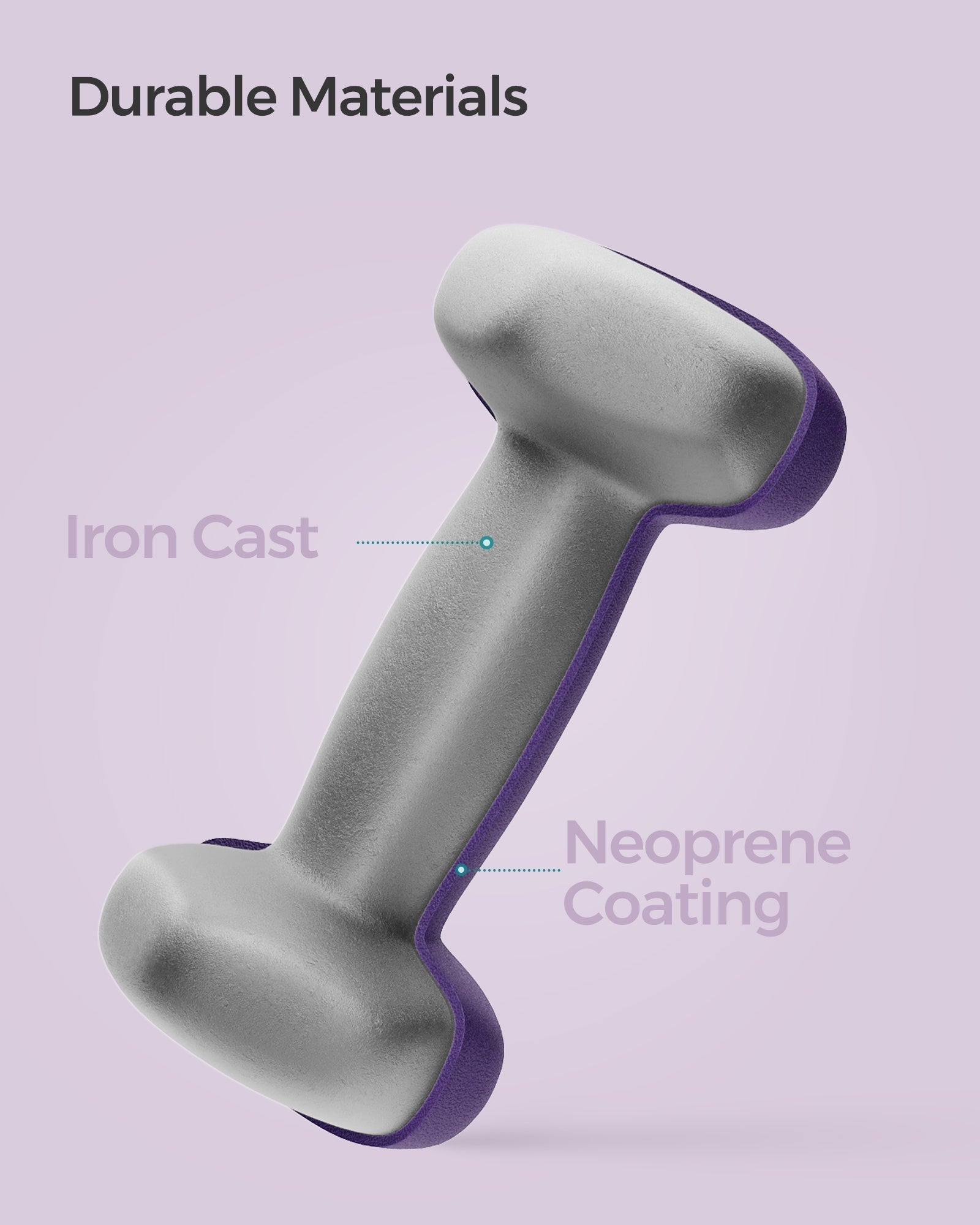 Set of 2 Hexagonal Dumbbells - Steel - Purple - Ideal for Home Workout and Fitness Training