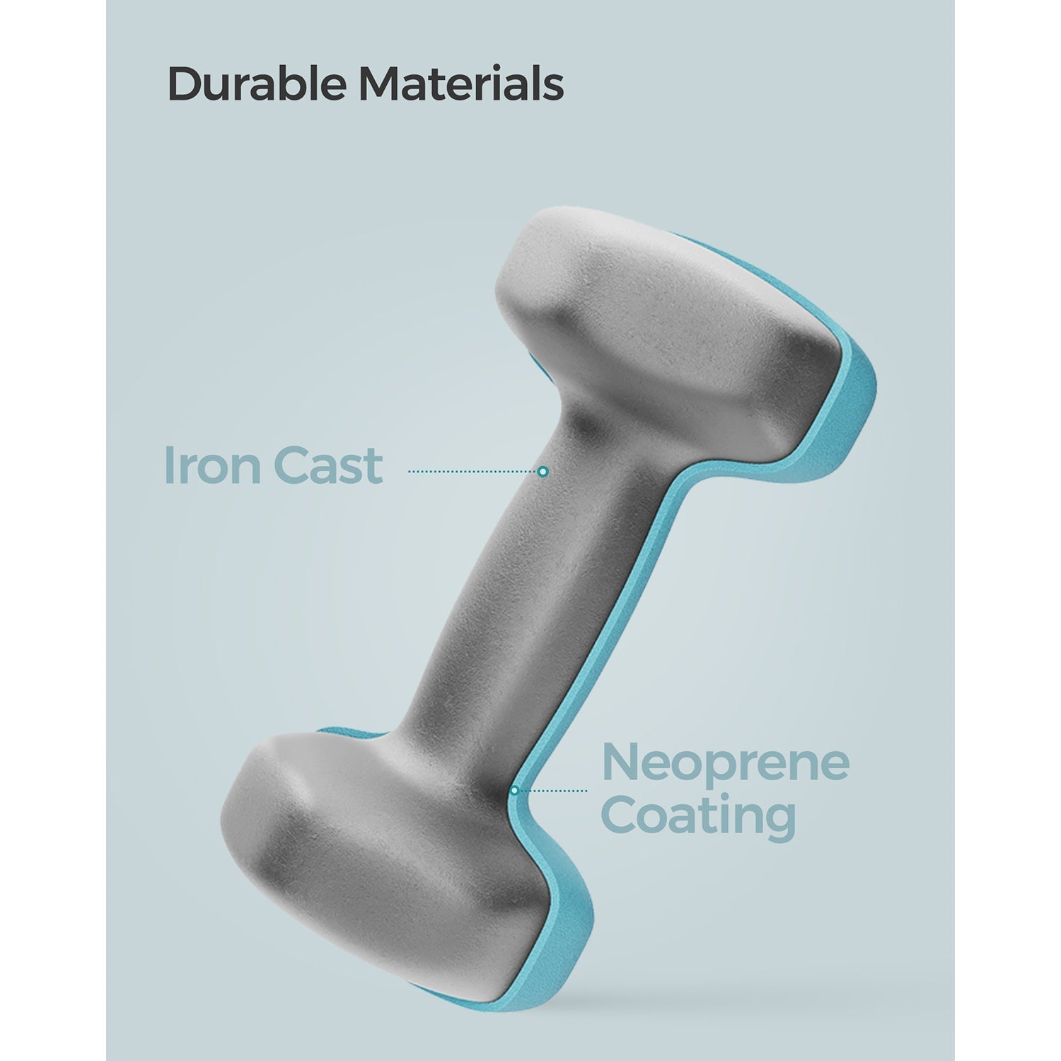 Hexagonal Dumbbells Set - Steel - Light Blue - Ideal for Home Workout and Fitness Training