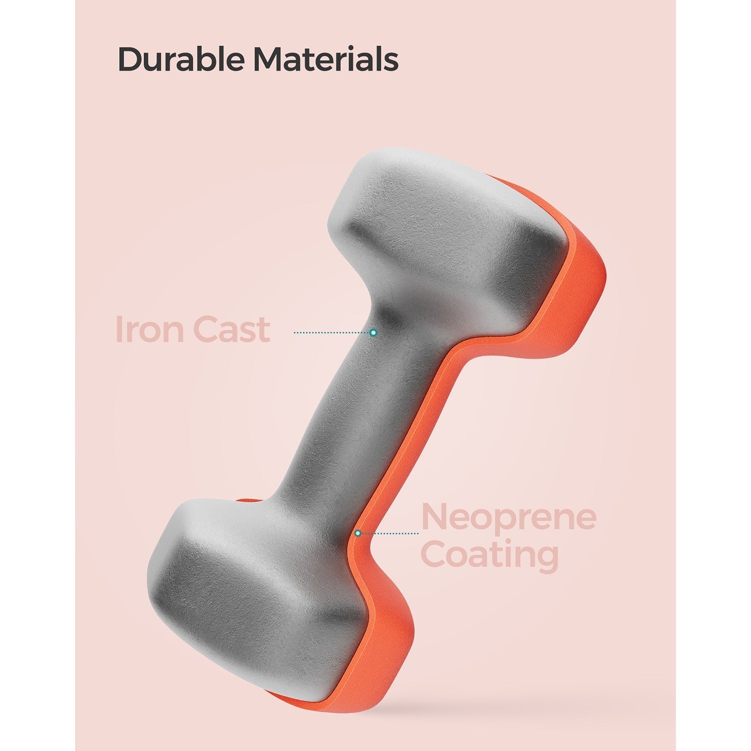 Set of 2 Hexagonal Dumbbells - Steel - Orange - Ideal for Home Workout and Fitness Training