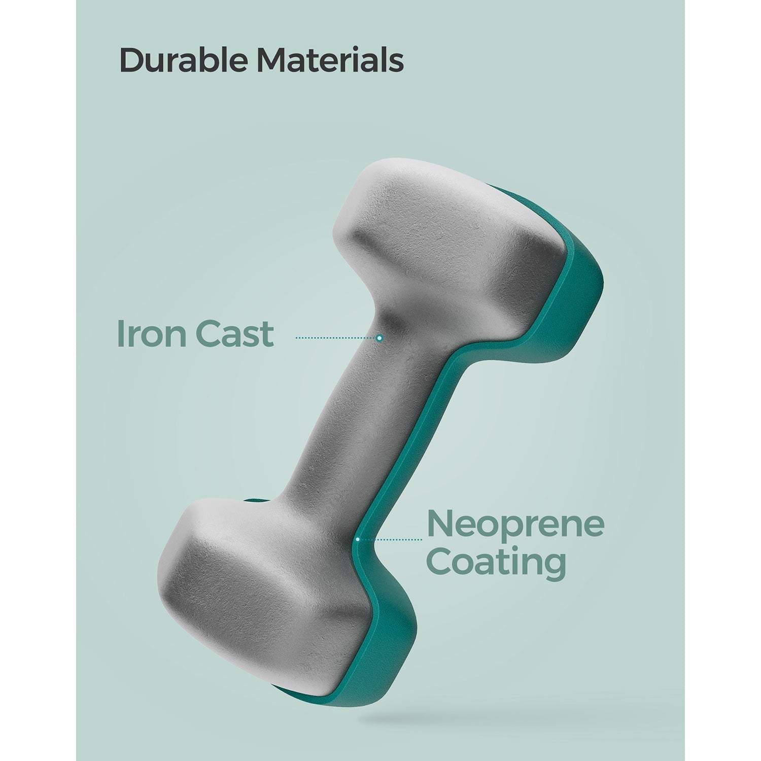 Set of 2 Hexagonal Dumbbells - Steel - Teal - Home Workout Fitness Exercise