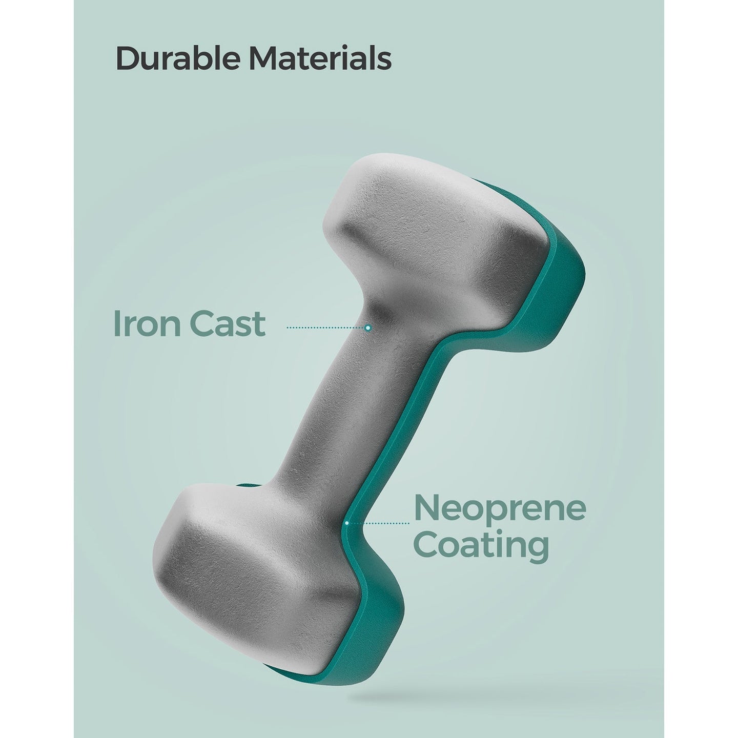 Set of 2 Hexagonal Dumbbells - Steel - Teal - Home Workout Fitness Exercise