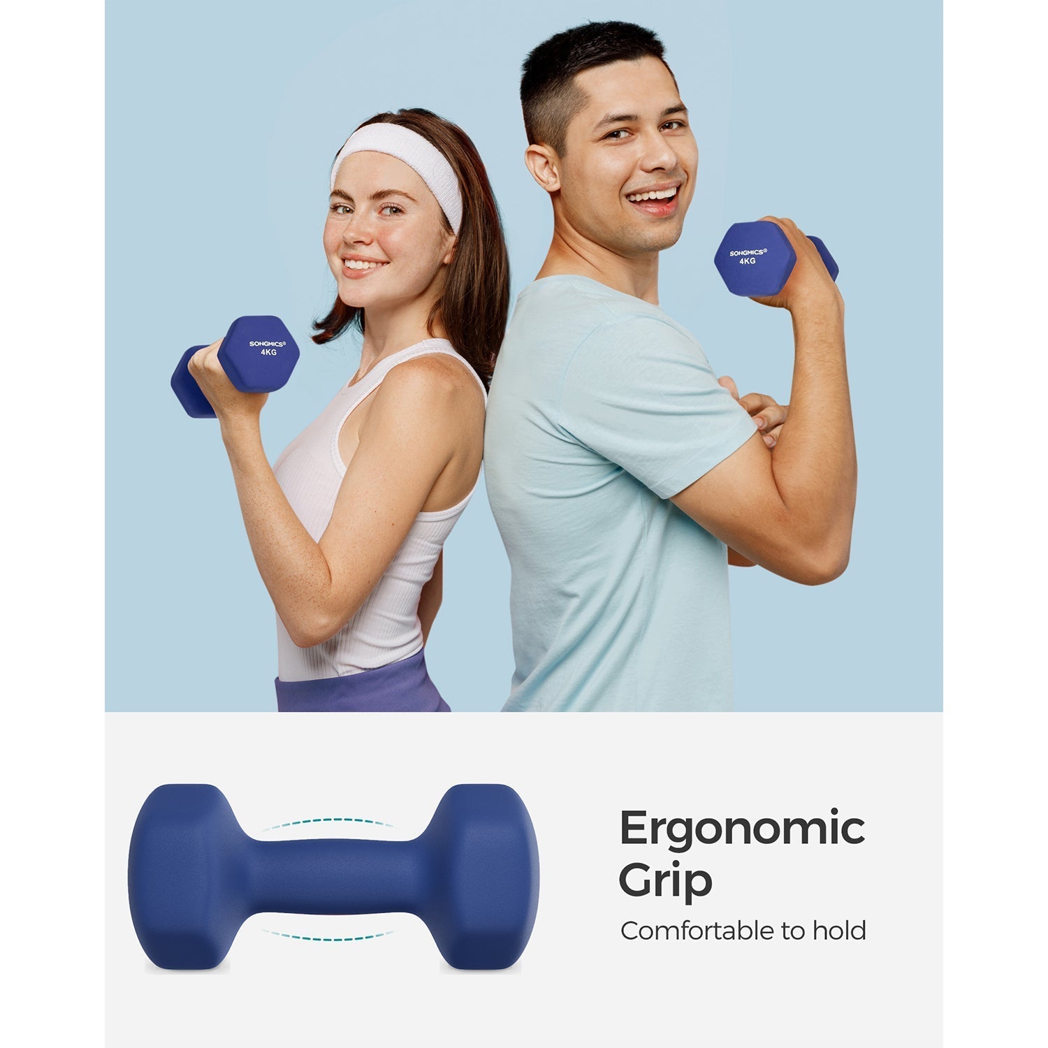 Dumbbells Set - Blue - Hexagonal