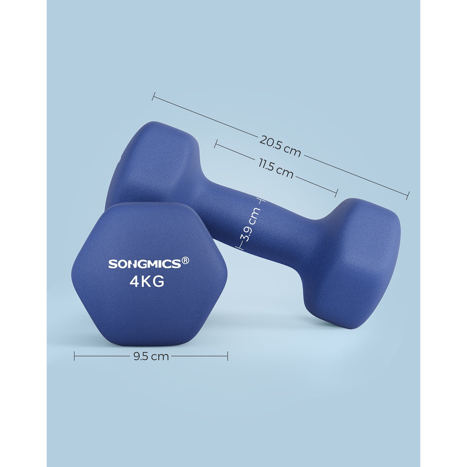 Dumbbells Set - Blue - Hexagonal