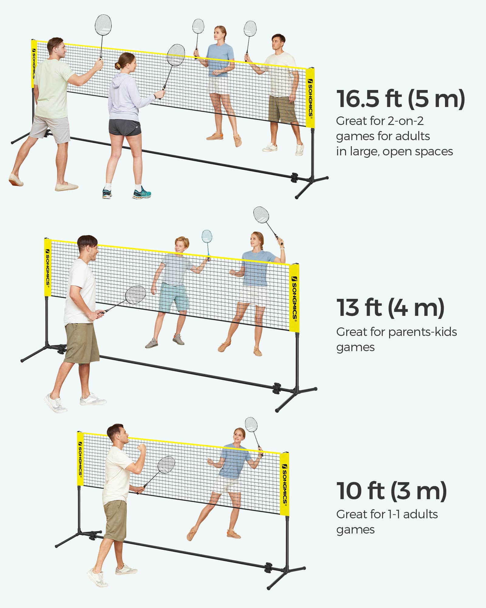 Badminton Net - Yellow - High-Quality Material