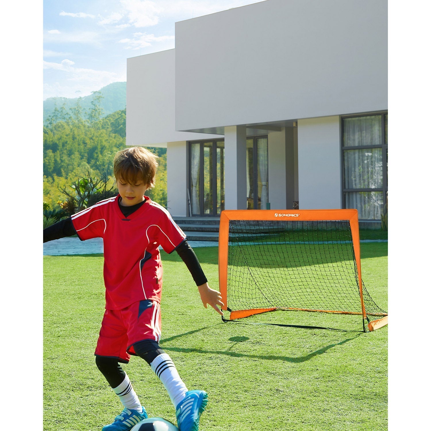 Set of 2 Children's Football Goals - Steel - Orange