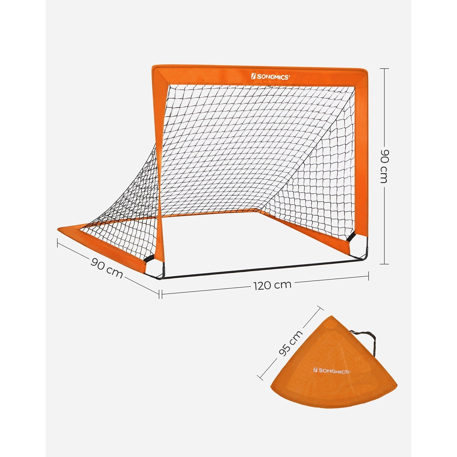 Set of 2 Children's Football Goals - Steel - Orange