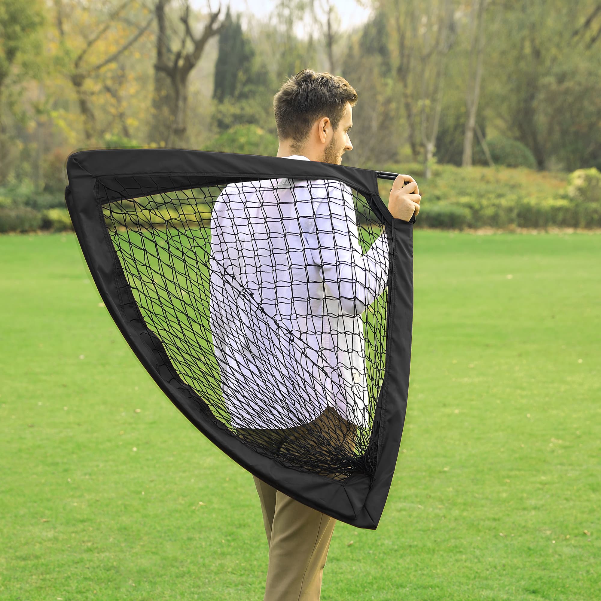 Set of 2 Portable Soccer Nets - Steel - Red - Park