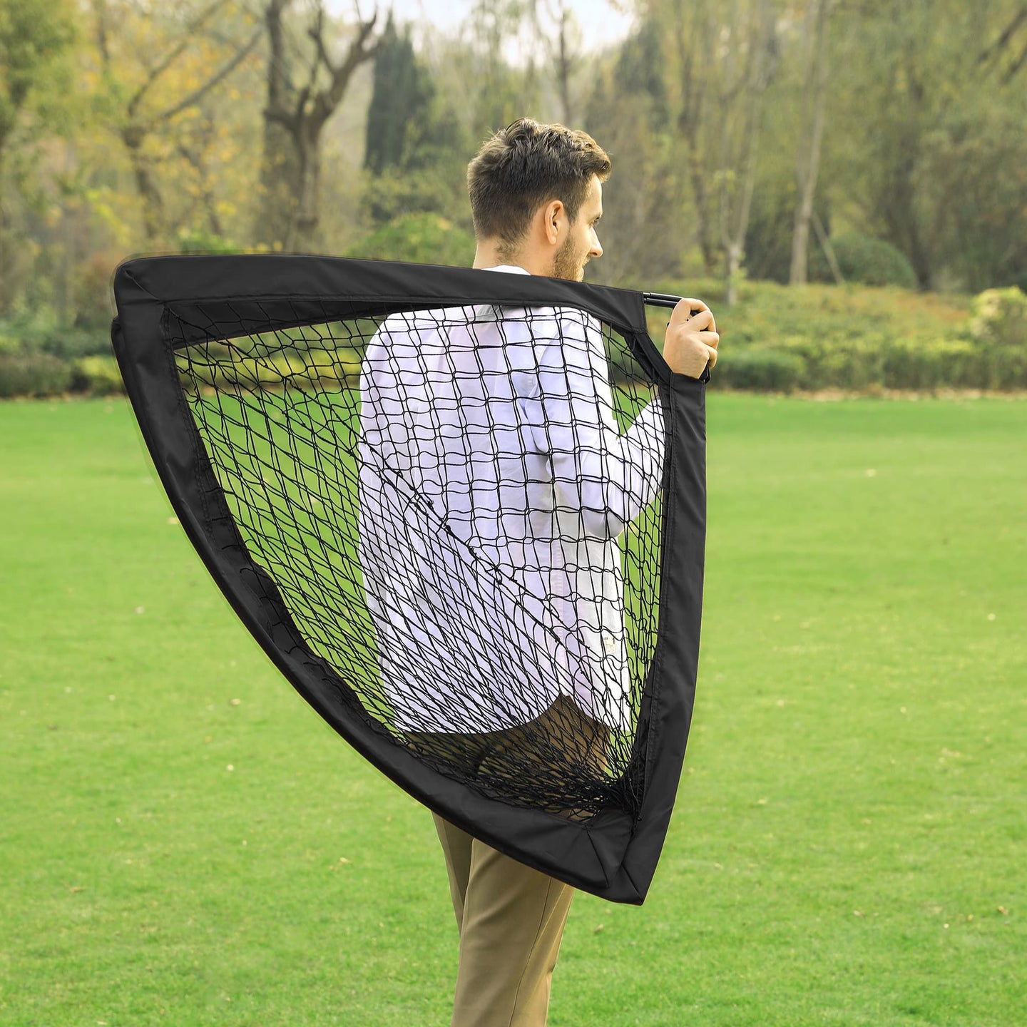 Set of 2 Portable Soccer Nets - Steel - Red - Park