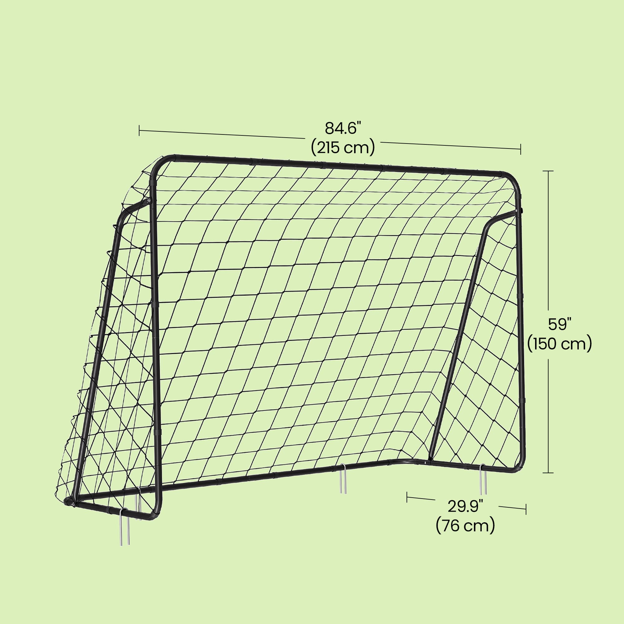 Football Goal - Iron - Black - 7ft x 5ft