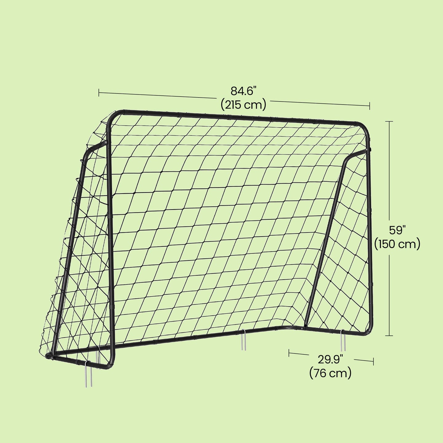 Football Goal - Iron - Black - 7ft x 5ft
