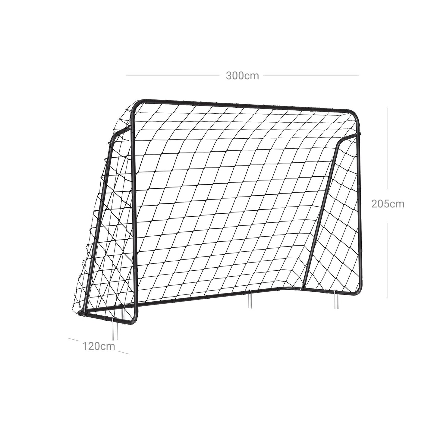 Portable Football Goal - Iron - Black - 10ft x 6.7ft