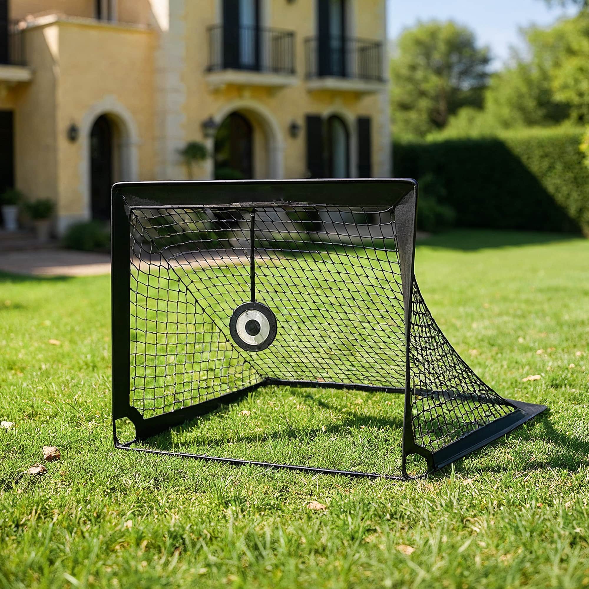 Set of 2 Portable Pop-Up Soccer Goals - Black - Fiberglass