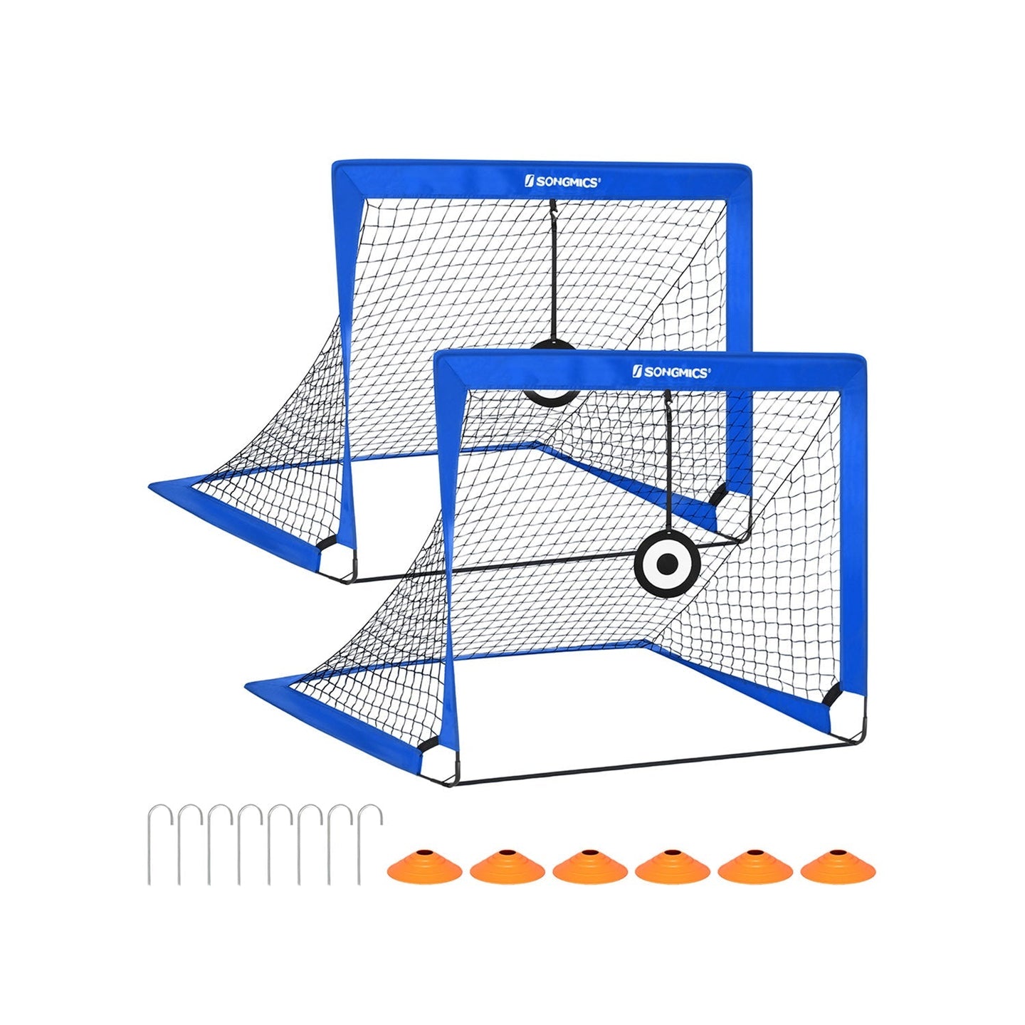 Set of 2 Kids Football Goals - Blue - Fibreglass