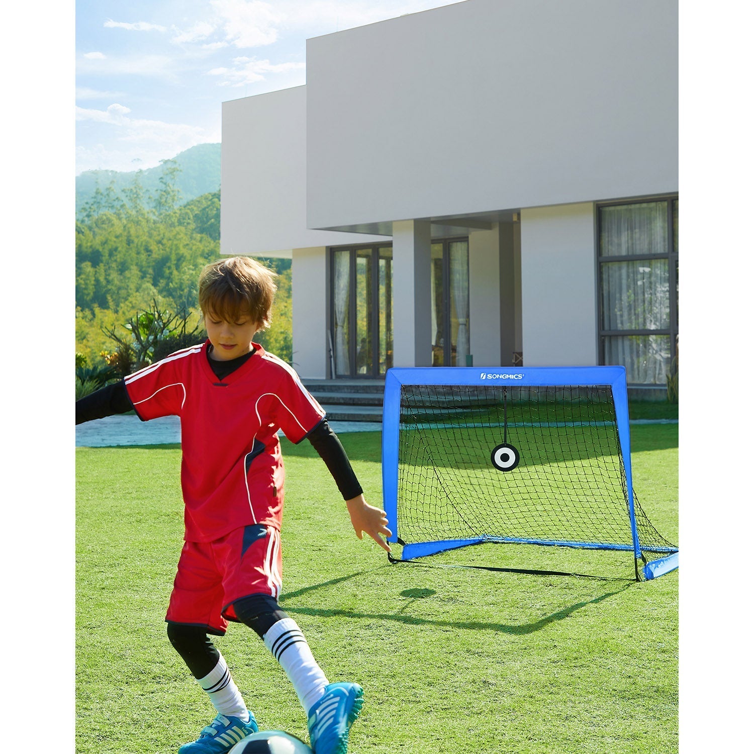 Set of 2 Kids Football Goals - Blue - Fibreglass