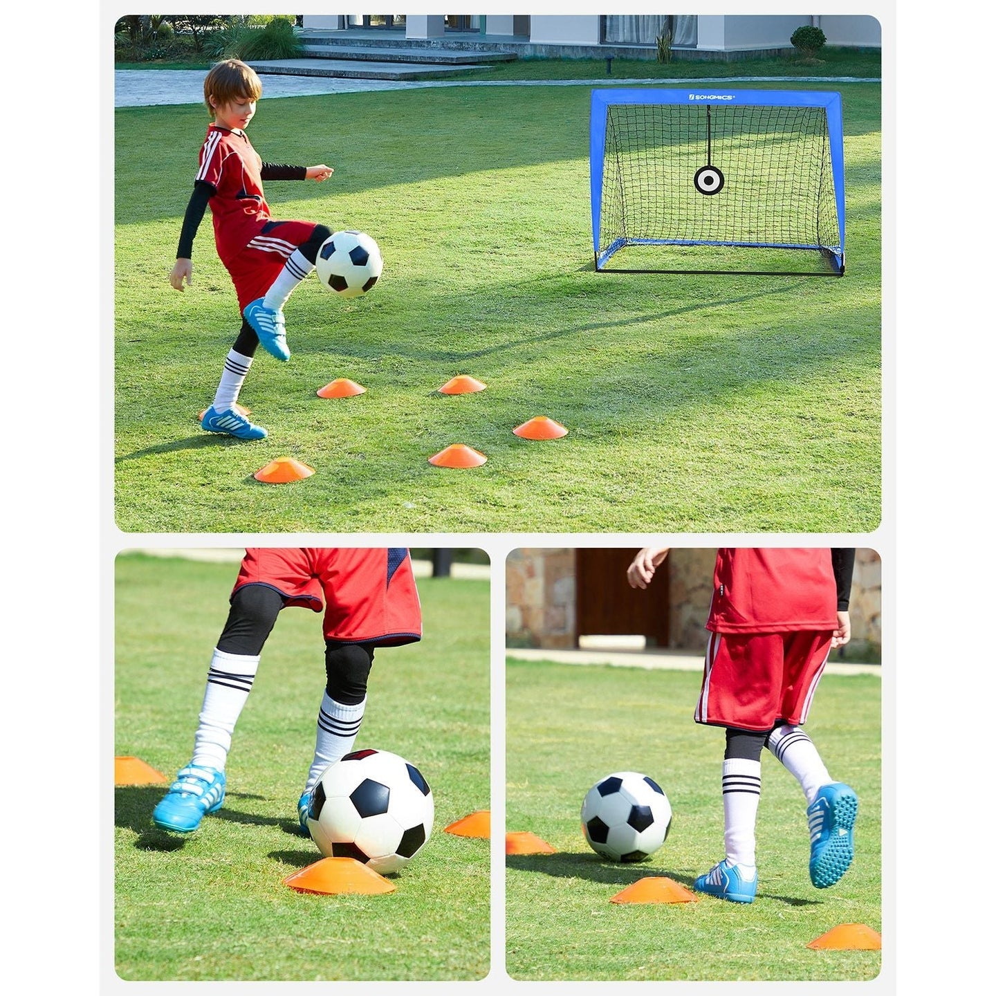Set of 2 Kids Football Goals - Blue - Fibreglass