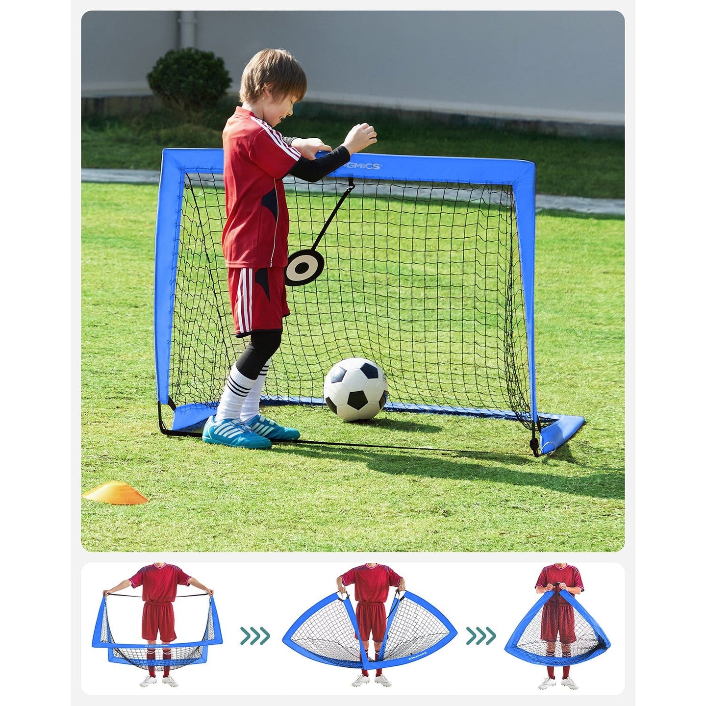 Set of 2 Kids Football Goals - Blue - Fibreglass