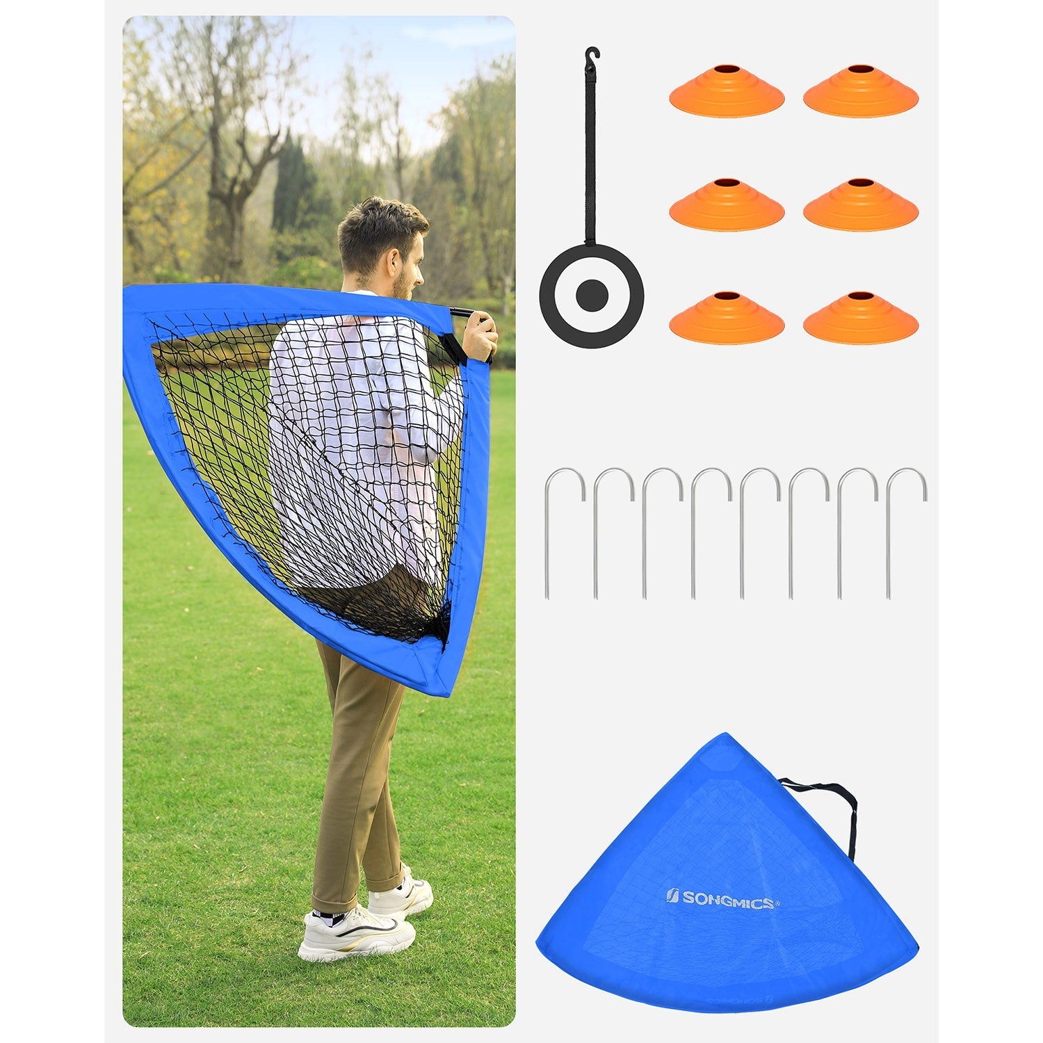 Set of 2 Kids Football Goals - Blue - Fibreglass
