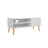 Scandinavian TV Stand - Wood - White - Retro Design for Flat Screen TVs and Gaming Consoles