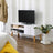 Scandinavian TV Stand - Wood - White - Retro Design for Flat Screen TVs and Gaming Consoles
