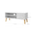 Scandinavian TV Stand - Wood - White - Retro Design for Flat Screen TVs and Gaming Consoles