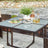 Outdoor Patio Furniture Set - PE Rattan - Black and Beige - Includes Dining Table