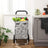Shopping Trolley - Fabric - Black Houndstooth - 40L Load Capacity with Pockets and Silent Wheels