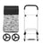 Shopping Trolley - Fabric - Black Houndstooth - 40L Load Capacity with Pockets and Silent Wheels