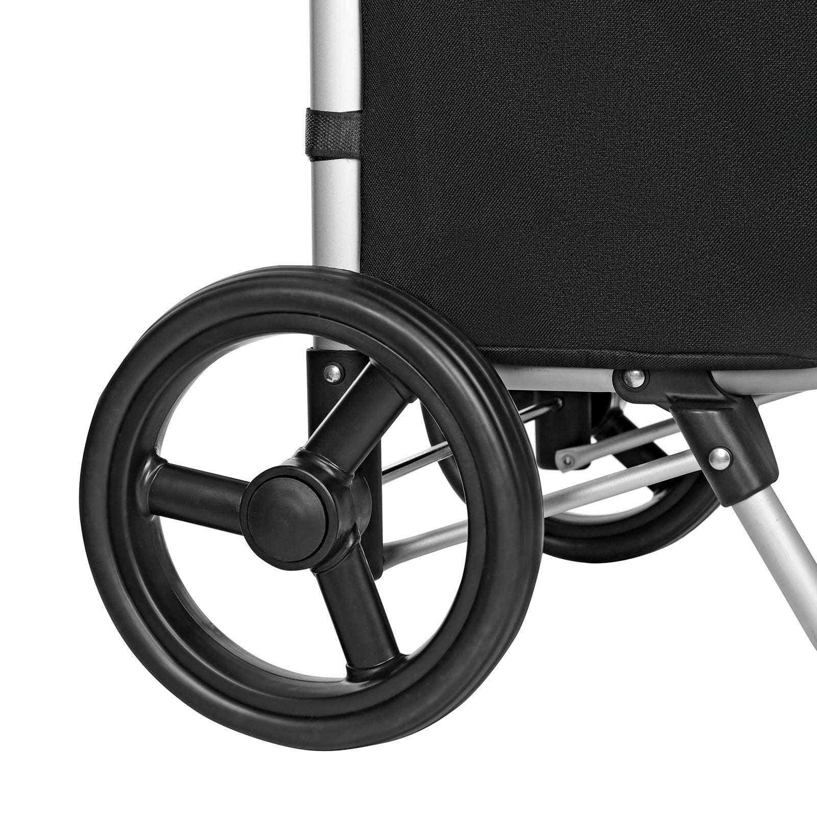 Shopping Trolley - Fabric - Black Houndstooth - 40L Load Capacity with Pockets and Silent Wheels