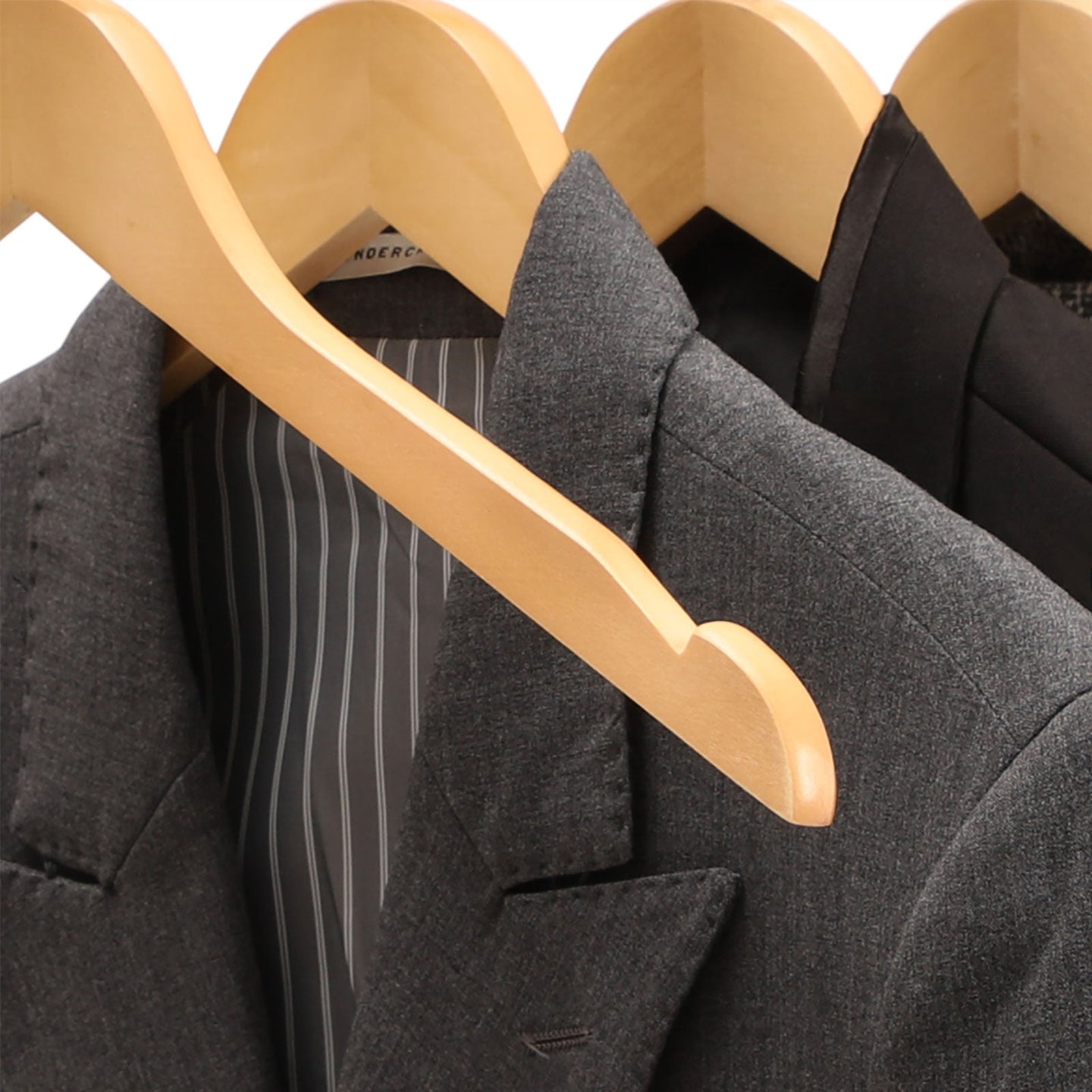 Wooden Coat Hangers - 44 cm Wide - Natural Finish - Shoulder Notches