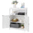Bathroom Floor Cabinet - Wood - White - Free Standing with Double Shutter Doors