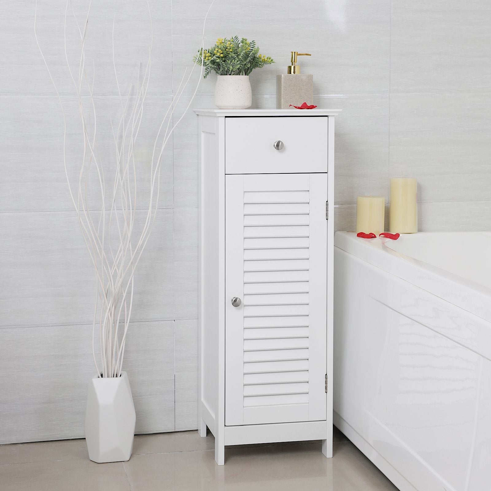 Bathroom Cabinet - White - Wooden