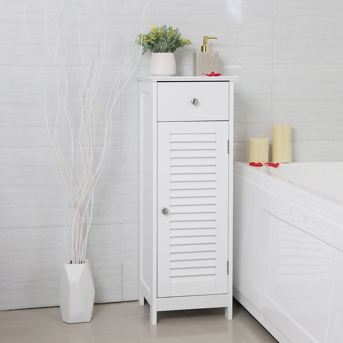 Bathroom Cabinet - White - Wooden
