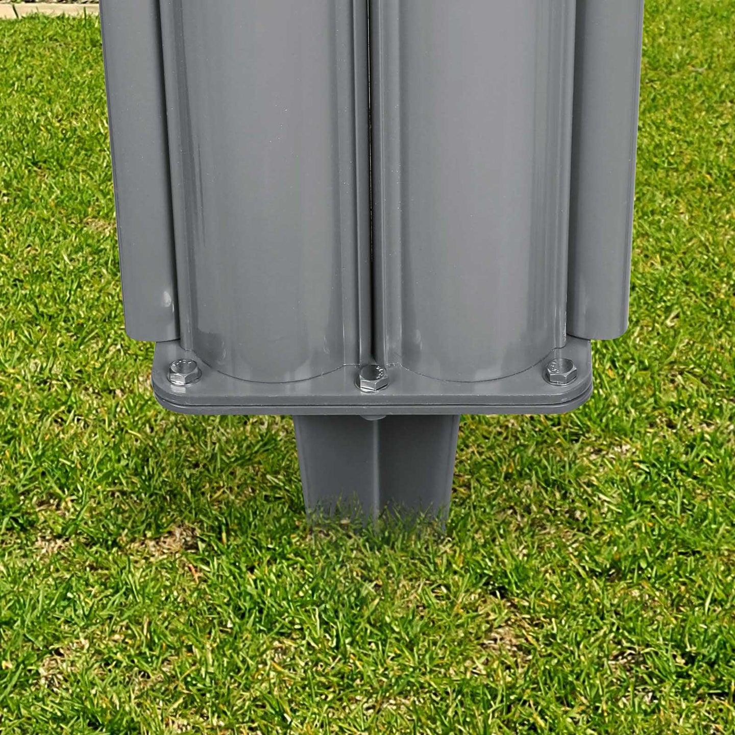 Ground Peg - Iron - Silver - Ideal for Installing Double Side Awnings without Concrete