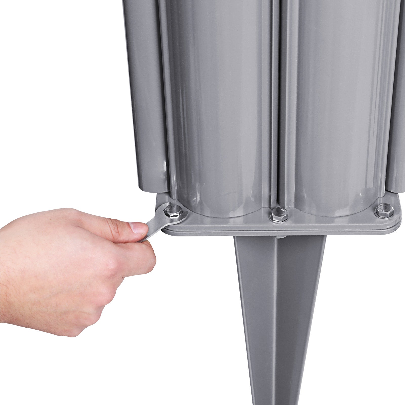 Ground Peg - Iron - Silver - Ideal for Installing Double Side Awnings without Concrete