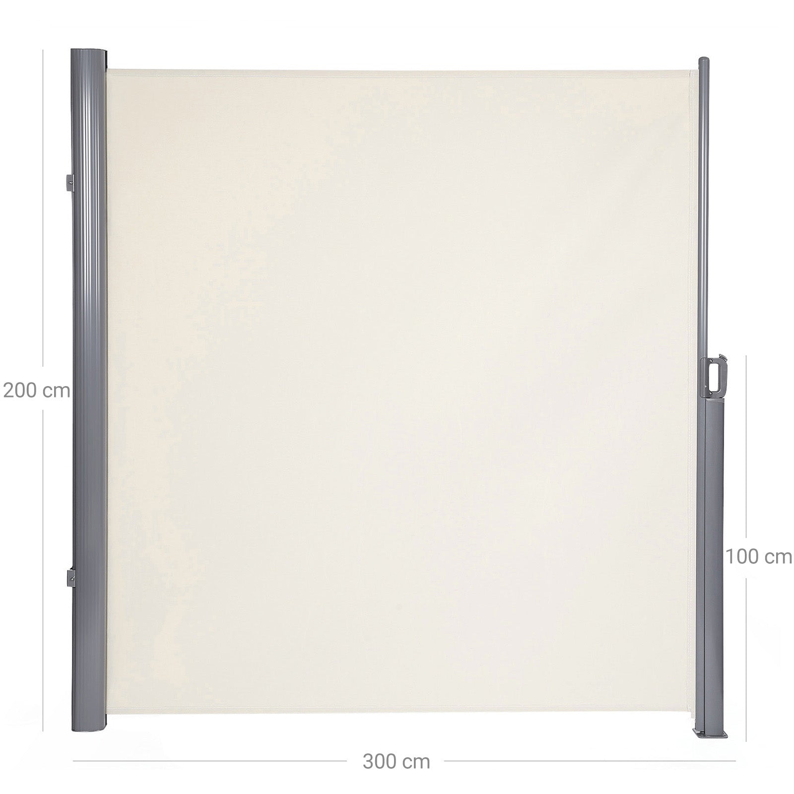 Side Awning - Fabric - Smoky Grey - Privacy Protection and Sun Shade