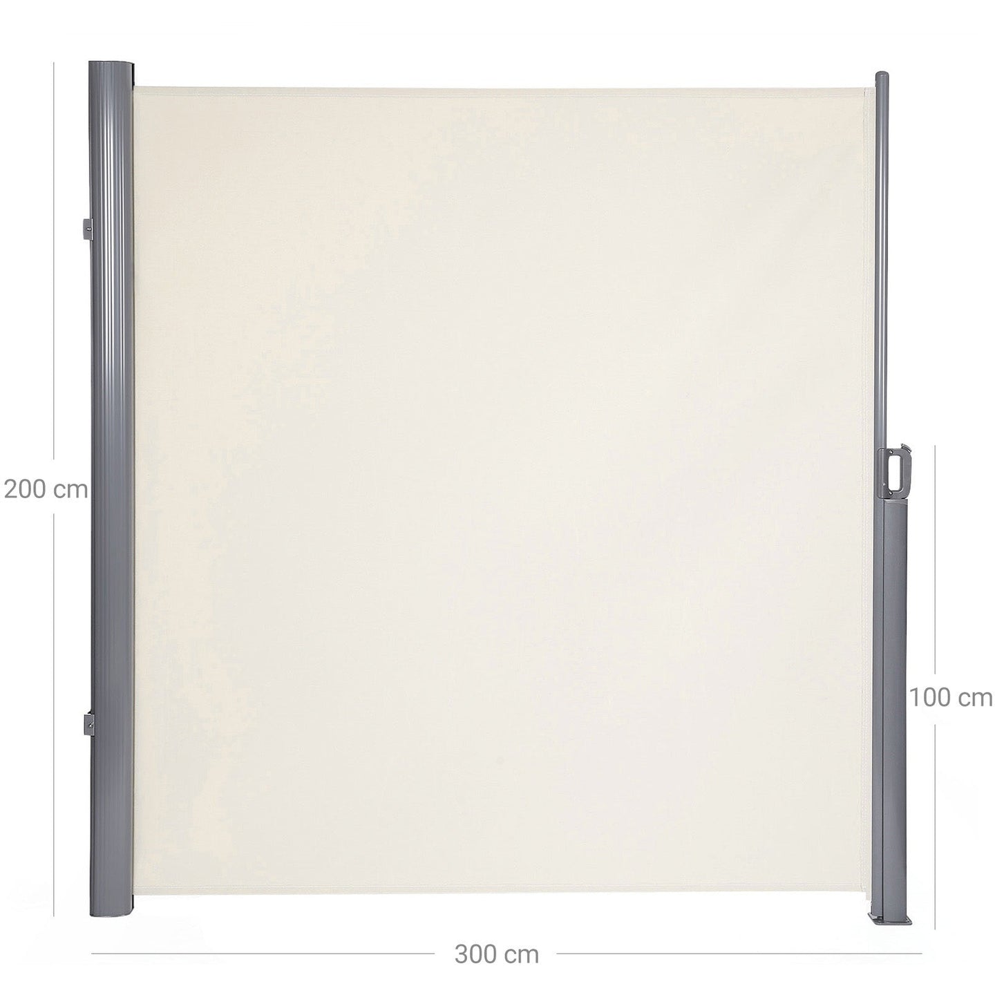Side Awning - Fabric - Smoky Grey - Privacy Protection and Sun Shade