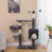 Cat Tree - Engineered Wood - Grey - Features Large Platform and Decorative Balls