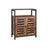 Side Cabinet - Wood - Rustic Brown - Multifunctional with Louvred Doors