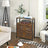 Side Cabinet - Wood - Rustic Brown - Multifunctional with Louvred Doors