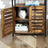Side Cabinet - Wood - Rustic Brown - Multifunctional with Louvred Doors