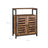 Side Cabinet - Wood - Rustic Brown - Multifunctional with Louvred Doors
