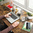 Office Desk - Metal - Rustic Brown and Black - Features 8 Hooks