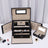 Jewellery Box - Velvet - White - Lockable with Mirror and 2 Drawers