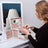 Jewellery Box - Velvet - White - Lockable with Mirror and 2 Drawers