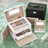 Jewellery Box - Velvet - White - Lockable with Mirror and 2 Drawers