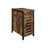 Narrow Side Table - Metal - Rustic Brown and Black - Shutter Door Design