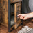 Narrow Side Table - Metal - Rustic Brown and Black - Shutter Door Design