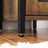Narrow Side Table - Metal - Rustic Brown and Black - Shutter Door Design