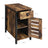 Narrow Side Table - Metal - Rustic Brown and Black - Shutter Door Design