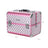 Cosmetic Case - Fabric - Silver Pink - Large with Diamond Pattern for Makeup and Accessories